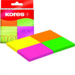 Kores Öntapadós betét 40x50mm 4 neon szín 4x50 lap Kores