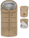 Petite&Mars Set sac de iarnă 3în1 JIBOT + mânuși cărucior maro (AG0454)