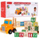 Inlea4Fun Fa teherautó nyerges pótkocsival és kockákkal Inlea4Fun ALPHABET BLOCKS TRUCK (RA-ZDR.PH05B021)