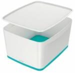 Leitz Cutie de depozitare Leitz MyBox cu capac, mărimea L, alb/albastru glacial