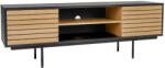 Woodman Fekete tölgy TV asztal Woodman Csíkos fém talppal 150 x 52 cm (278223001162)