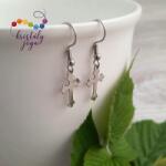 Kristály Jóga Shop Nemesacél kereszt fülbevaló