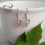 Kristály Jóga Shop Nemesacél Mom szív fülbevaló