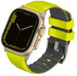 UNIQ óraszíj Linus Apple Watch Series 1/2/3/4/4/5/6/7/8/9/SE/SE2/Ultra/Ultra 2 42/44/45/49mm Airosoft szilikon lime zöld