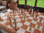 STOA-Games Kerti sakk Játék + játéktér: asztalterítő (120x120cm)