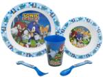 Stor - Gyermek műanyag edények, Hedgehog SONIC Micro, tányér, tál, csésze, evőeszközök, 40550