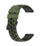  Curea silicon bicolora, telescop rapid verde cu negru 20mm- 432720 - ceas-shop