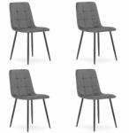 ARTOOL Set 4 scaune bucatarie/living, Artool, Kara, catifea, metal, gri si negru, 44.5x50.5x87 cm (3686_1S)