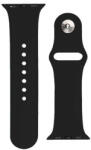 Apple Watch 1-6, SE, SE (2022) (42 / 44 mm) / Watch 7-8 (45 mm) / Watch Ultra (49 mm), szilikon pótszíj, állítható, fém kapoccsal, fekete - tok-shop
