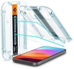 Spigen EZ FIT HD képernyővédő üveg 2db (2.5D, tokbarát, ultravékony, 0.2mm, 9H + segédkeret) ÁTLÁTSZÓ Apple iPhone 15 (AGL06903)