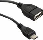 Qoltec 50404 USB 2.0 A anya - micro USB apa kábel 0.2m - Fekete (50404)