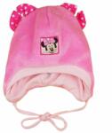  Disney Minnie wellsoft megkötős, fülvédős babasapka, pamut béléssel - Pink pöttyös masnikkal (86)