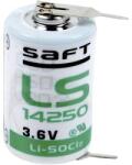 Saft 1/2 AA lítium elem, forrasztható, 3, 6V 1200 mAh, forrfüles, 15 x 25 mm, Saft LS142502PF