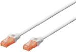 ASSMANN RJ45 Hálózat Csatlakozókábel CAT 6 U/UTP 1x RJ45 dugó - 1x RJ45 dugó 0.50 m Fehér UL minősített Digitus