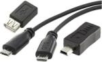 Renkforce OTG kábel készlet, mikro USB kábel, 0, 15 m + mini B adapter + USB A adapter Conrad SuperSoft OTG Komplett kit - conrad