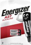 Energizer 27A alkáli elem, távirányító elem, 12V 22 mAh, 2 db, Energizer A27, E27A, V27A, V27PX, V27GA, L728, L828, MN27