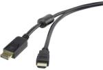 Renkforce DisplayPort - HDMI kábel, 1x DisplayPort dugó - 1x HDMI dugó 1, 8 m, fekete, Renkforce