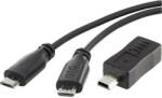 Renkforce OTG kábel készlet, mikro USB kábel, 0, 15 m + mini B adapter Conrad SuperSoft OTG