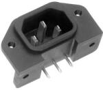 K & B Beépíthető hálózati műszercsatlakozó dugó, függőleges, 3 pól. , 10 A, fekete, C14, K&B 42R651611