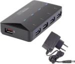 Renkforce 4+1 portos USB hub, gyorstöltő porttal, LED-es, Renkforce - conrad