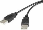 Renkforce USB 2.0 csatlakozókábel, 1x USB 2.0 dugó A - 1x USB 2.0 dugó A, 3 m, fekete, aranyozott, renkforce - conrad