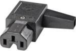 K & B Lengő hálózati műszercsatlakozó aljzat, 3 pól. , pipa, 10 A, fekete, C15, K&B 43R012111