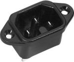 K & B Beépíthető hálózati műszercsatlakozó dugó, függőleges, 3 pól. , 10 A, fekete, C16, K&B 42R014121