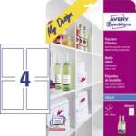 Avery-Zweckform MD4001 Üveg címkék 90 x 120 mm Papír Fehér 20 db Véglegesen tapadó Tintasugaras nyomtató