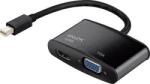 Renkforce DisplayPort - VGA, HDMI átalakító adapter, 1x mini DisplayPort dugó - 1x VGA aljzat, 1x HDMI aljzat, fekete, Renkforce