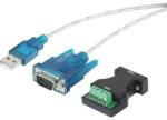 Renkforce USB soros átalakító kábel, USB-ről 9 pólusú D-SUB + RS232 csatlakozóra, aranyozott, renkforce