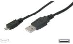 ASSMANN USB kábel [1x USB 2.0 dugó A - 1x USB 2.0 dugó Mikro-B] 1.80 m Fekete