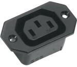 K & B Beépíthető hálózati műszercsatlakozó aljzat, függőleges, 3 pól. , 10 A, fekete, C13, K&B 43R031121