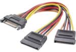 Renkforce SATA Y tápkábel, 15 cm, 1x SATA dugó, 15 pólus - 2x SATA alj, 15 pólus, renkforce