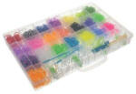 Kruzzel Set creativ elastice loom colorate cu organizator si accesorii, 4400 piese Kruzzel MY18062 (MY18062_Initiala)