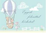 Best4Baby Hőlégballonos nyuszis poszter, egyedi felirattal - 300 cm x 200 (PO--06)
