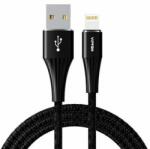 VIPFAN USB Lightning kábel Vipfan A01, 3A, 1, 2m, fonott (fekete) (CB-A1LT-black) - wincity