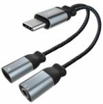 XO Audio adapter Type-c to Type-c + Jack 3.5mm XO NBR160B Bluetooth transfer function (black) (NBR160B) - wincity