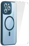 Baseus Frame iPhone 14 Pro Max Átlatszó mágneses tok + üvegfólia (kék) (ARJT030103)
