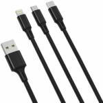 XO 3in1 Cable USB-C / Lightning / Micro 2.4A, 1, 2m (Black) (NB173) - wincity