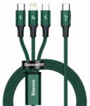 Baseus - Kábel - USB-C 3v1 (2x USB-C, Lightning) (1.5m), piros