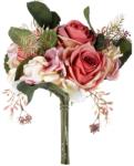 4-Home Buchet cu trandafiri și hortensie, roz, 20 x 28 cm