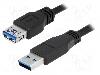 LogiLink Cablu USB A mufa, USB A soclu, USB 3.0, lungime 3m, negru, LOGILINK - CU0043