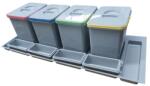 EKOTECH - Beépíthető hulladékgyűjtő PRACTIKO 1200 - 4x15 liter + 4 tartó (91224100B5) - buildin