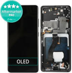 Samsung Galaxy S21 Ultra G998B - Ecran LCD + Sticlă Tactilă + Ramă (Phantom Black) OLED, Phantom Black