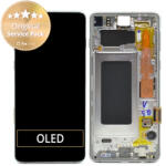 Samsung Galaxy S10 G973F - Ecran LCD + Sticlă Tactilă + Ramă (Silver) - GH82-18850G, GH82-18835G Genuine Service Pack, Silver