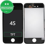 Apple Ecran pentru iPhone 4S, Black, Sticlă tactilă cu ramă, Black