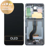 Samsung Galaxy S20 G980F - Ecran LCD + Sticlă Tactilă + Ramă (Cosmic Gray) - GH82-22131A, GH82-22123A, GH82-31433A, GH82-31432A Genuine Service Pack, Cosmic Grey