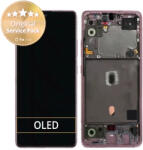Samsung Galaxy A51 5G A516B - Ecran LCD + Sticlă Tactilă + Ramă (Prism Cube Pink) - GH82-23100C Genuine Service Pack, Prism Cube Pink