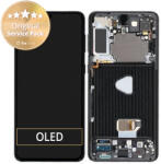 Samsung Galaxy S21 Plus G996B - Ecran LCD + Sticlă Tactilă + Ramă (Phantom Black) - GH82-24554A, GH82-24553A, GH82-27267A Genuine Service Pack, Phantom Black