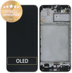 Samsung Galaxy M21 M215F - Ecran LCD + Sticlă Tactilă + Ramă (Black) - GH82-22509A, GH82-22836A, GH82-21266A, GH82-21265A Genuine Service Pack, Black
